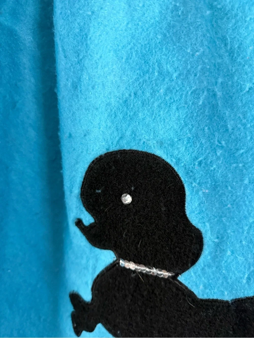 Costume Kids Blue Poodle Skirt with Black Trim - Cute Retro Style with neck tie